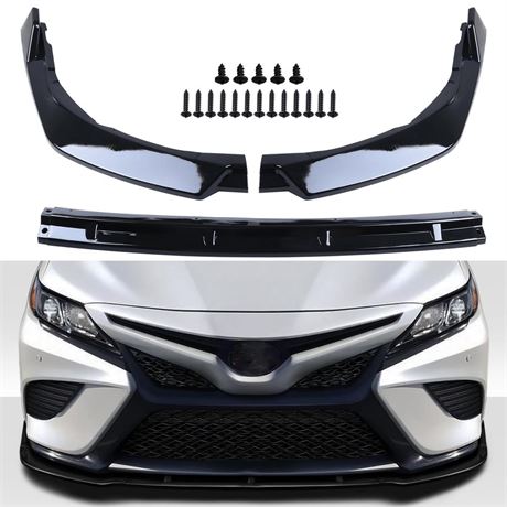 3PCS Front Bumper Spoiler Lip Fit 2021 2022 2023 Toyota Camry SE & XSE