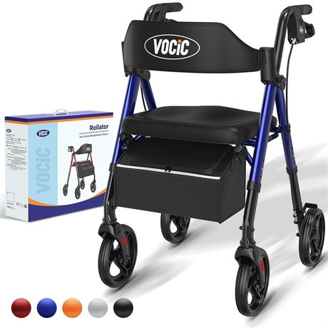 Walkers for Seniors,Foldable Walker with Seat,Rollator Walker with Durable