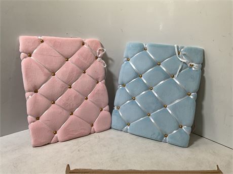 pack of 2 one pink and one blue cushion photo board