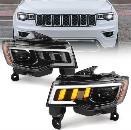 LED Headlights Assembly Compatible with Jeep Grand Cherokee 2014-2021 [Only Fit