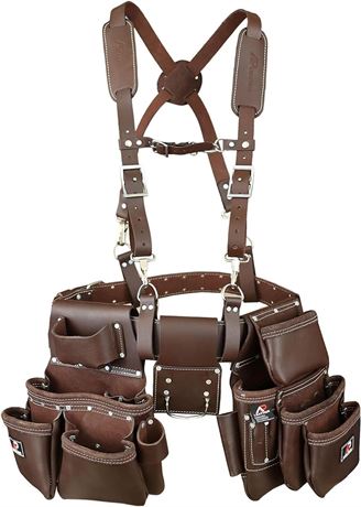 AP-Leather PRO-19 100% Genuine Full Grain Leather Tool Belt/Pouch/Bag, Tool