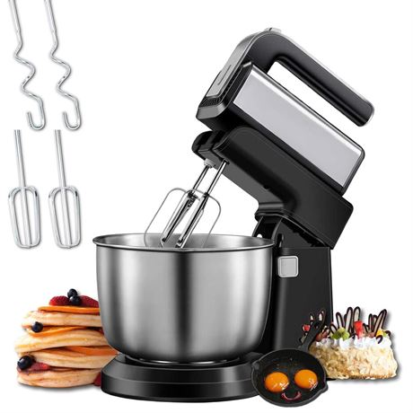 Stand Hand Mixer 2 in 1,500W High Power in 5-Speed Selection,with 3.7 Quarts