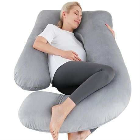 Sasttie Pregnancy Pillows for Sleeping, U Shaped Full Body Pillow for Side