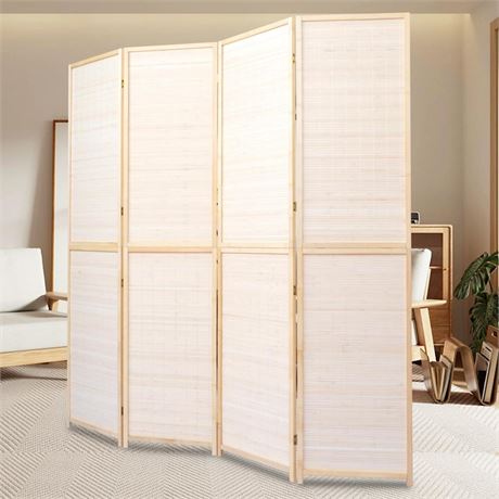Room Divider Folding Privacy Screens, 6FT Bamboo Room Divider Wall Panel,