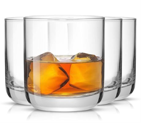 Whiskey Glasses. Lowball Glasses Set of 4, 10oz Hand Made Short Glass Tumbler