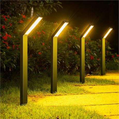 Solar Pathway Lights, 4 Pack Solar Outdoor Garden Light Waterproof Solar