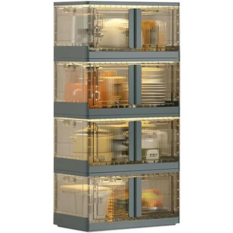 Storage Box Press The Lock Double Doors Storage Bins Plastic Foldable Box