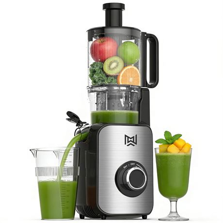 Cold Press Juicer,Stainless Steel Material,Juicer Machines with 5.0Inch Wide