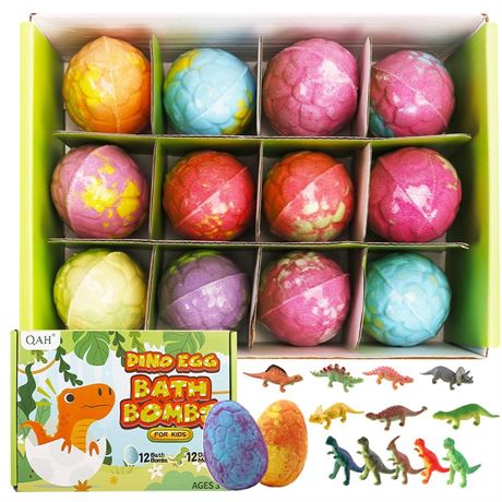 Dinosaur Bath Bombs for Kids with Surprise Inside, Kids Dino Bath Bombs,