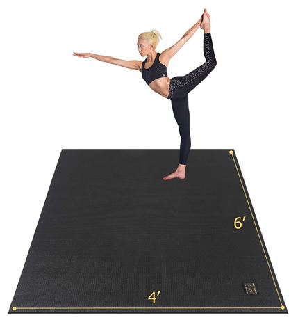 GXMMAT Large Yoga Mat 6'x4'/6'x6'/7'x5'(7mm/9mm), Extra Thick Workout Mats for