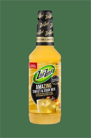 Zing Zang Sweet & Sour Mix, Non-Alcoholic Cocktail Mixer, 32 fl oz Bottle, Made