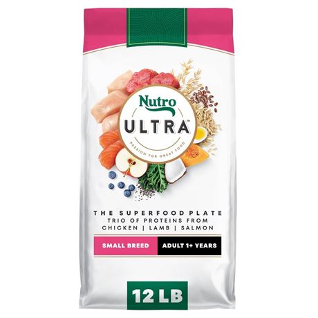 Nutro Ultra Protein Salmon, Chicken and Lamb Flavor Dry Dog Food - 12lbs