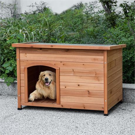 TAKUKA Outdoor Wooden Dog House for Small Medium Large Sized Dogs，Extra