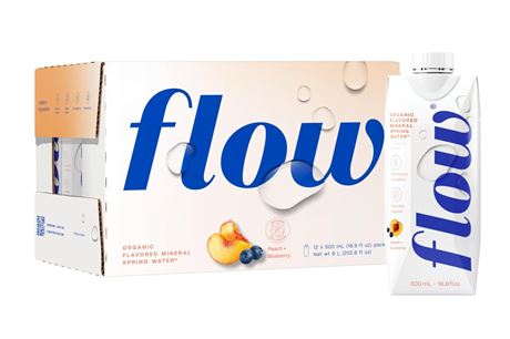 Flow Alkaline Spring Water - Peach and Blueberry Flavored Naturally Alkaline