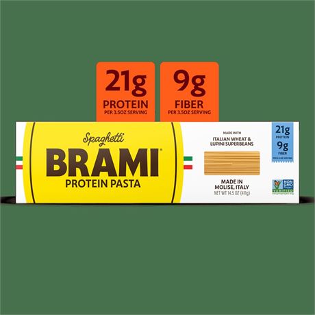 Brami Spaghetti High Protein Pasta, 21g Protein, High Fiber, Shelf-Stable