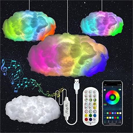 OFFSITE 3D Big Cloud lightning Light Kit Music Sync Warm White Multicolor