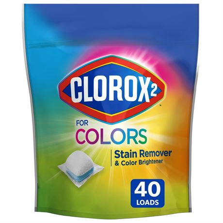 Clorox 2 for Colors Laundry Stain Remover and Color Booster Pods, Regular, 25.4