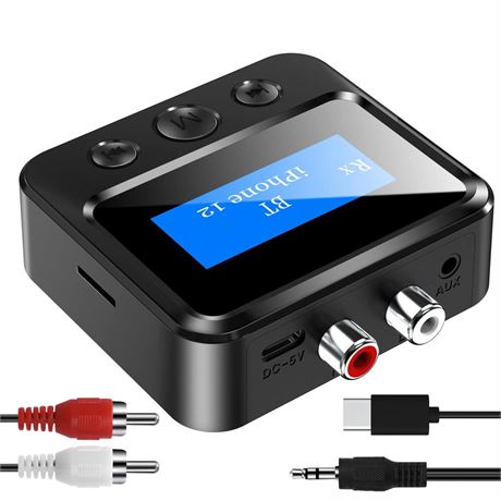Bluetooth Transmitter Receiver for TV, Bluetooth Audio Adapter for Home Stereo
