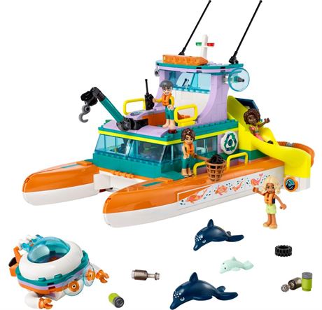 Lego Friends 41734 Sea Rescue Boat Toy Adventure Building Set - Multicolor