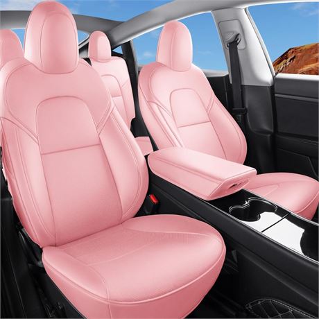 Tesla Model Y Car Seat Covers Nappa Leather Car Interior Seat Airbag Compatible