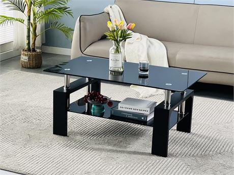 Btrpily Living Room Rectangle Coffee Table, Tea Table Suitable for Waiting