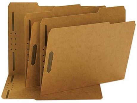 Smead 14837 11 Point Kraft Folders  Two Fasteners  1/3 Cut Top Tab  Letter