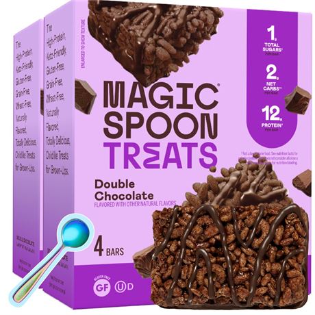 Magic Spoon Treats - 8 High Protein Bars, Double Chocolate - High Protein