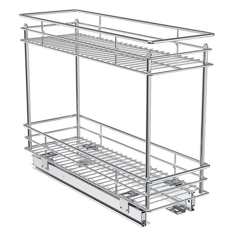 ROOMTEC Pull Out Cabinet Organizer for Narrow Cabinet (5" W X 21" D), Kitchen