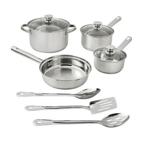 Mainstays Stainless Steel 10Pc Cookware Set