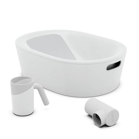 Lalo Bathtime Starter Kit - Modern Baby Bathtub, Rinse Cup & Spout Cover