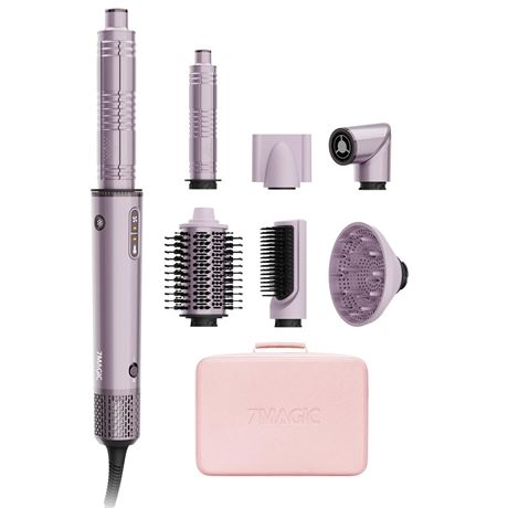 7MAGIC 7-in-1 Hot Air Styler, Hair Styler Dryer Brush with Auto-Wrap Curlers,