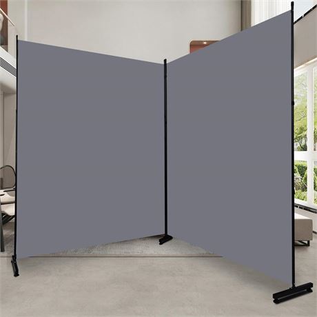 Room Divider 6FT 2 Panel Privacy Screen, 142'' Wide Fabric Indoor Room Divider