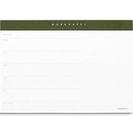 Poppin Work Happy Paper Desk Pad, 10" X 7", Olive (107460)