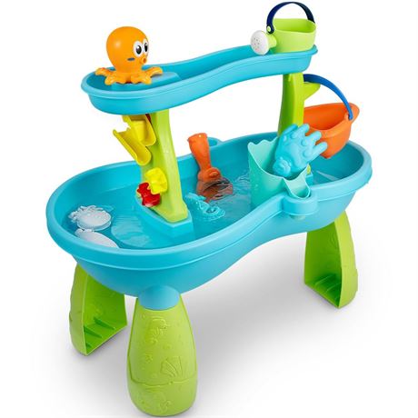 Kids Water Table for Toddlers 2-Tier Water Table Outdoor Toys for Toddlers Boys