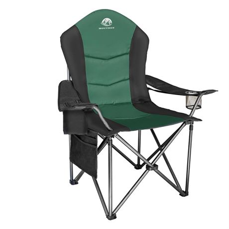 Oversized Camping Chair with Lumbar Support, Outdoor Heavy Duty Folding Camp