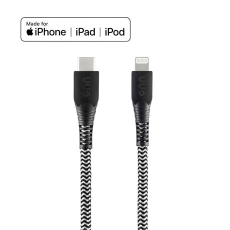 onn 6ft Lightning to USB-C Braided Charging Cable, Fast Charging, MFI