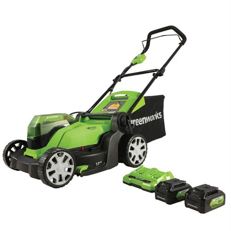 Greenworks 48V (24V x 2) 17" Cordless (Push) Lawn Mower (200+ Compatible