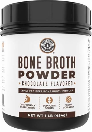 Left Coast Performance Grass Fed Beef Bone Broth Protein Powder with Collagen