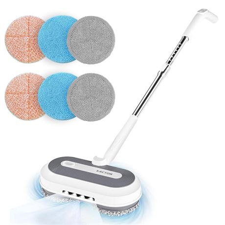 Cordless Electric Mop, Electric Spin Mop with Water Sprayer & LED Headlights,