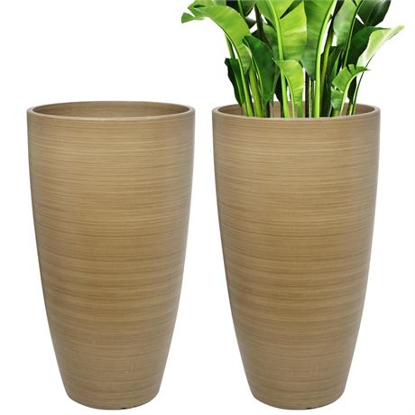 21 inch Tall Planters Outdoor Indoor Set of 2 Tall Outdoor Planters for Front