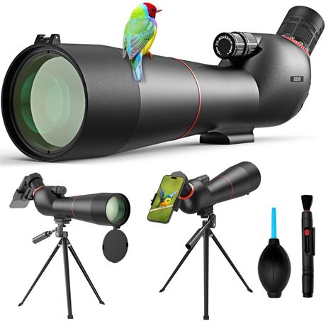 Gosky 20-60×85 Spotting Scope with Tripod - Phone Adapter, Dual Focusing