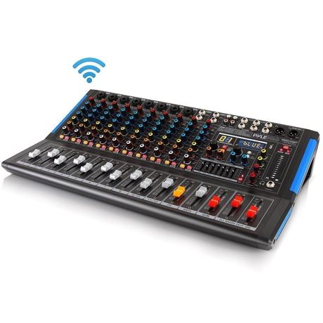 PYLE PMXU128BT - 12-Ch. Bluetooth Studio Mixer - DJ Controller Audio Mixing