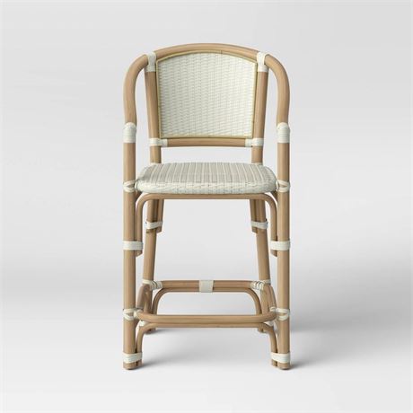 Perry Rattan backless Woven Counter Height Barstool White - Threshold™