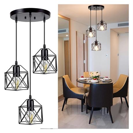 1/3-Light Pendant Light Fixtures, Semi Flush Mount Ceiling Light, E27 Modern
