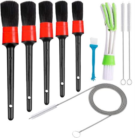 Car Detailing Brush Kit, Car Brushes for Detailing, Auto Detailing Brushes for