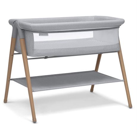 Delta Children Haven Beechwood by the Bed Bassinet with Breathable Mesh and