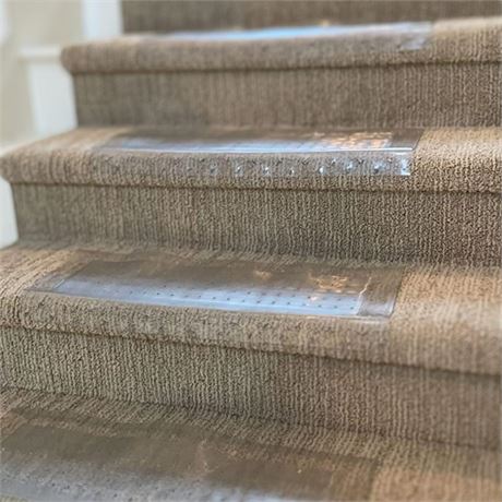 Clear Stair Treads Carpet Protectors Set of 2-24 x 8 Inches, Slip Resistant