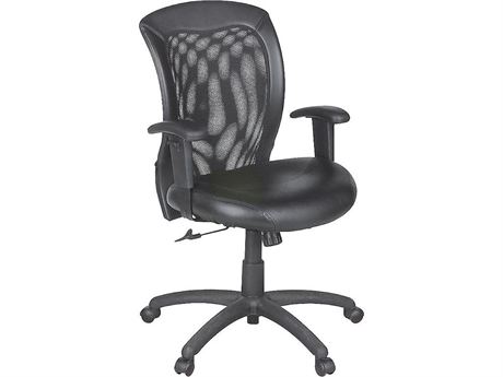 Global 492943 Airflow Mesh Back Leather Manager Chair Black (9339Bk)