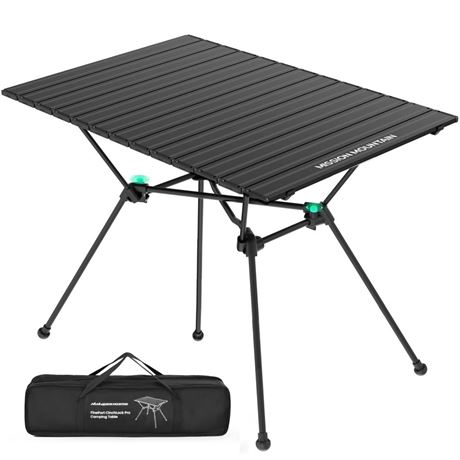FinePort Camping Table, Portable Folding Table, Outdoor Aluminum Roll-up