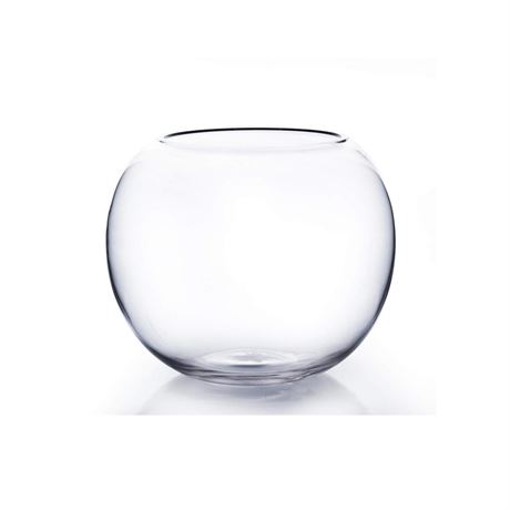 WGV Bowl Glass Vase, Diameter 8", Height 6.5", Open Width 3.75", (Multiple